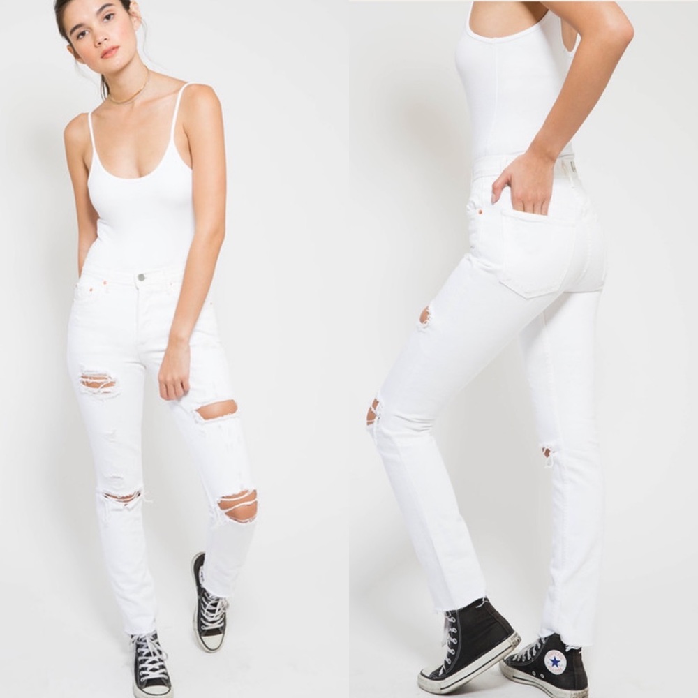 Grlfrnd Karolina White Ripped Jeans In You Know I’m No Good Size 27